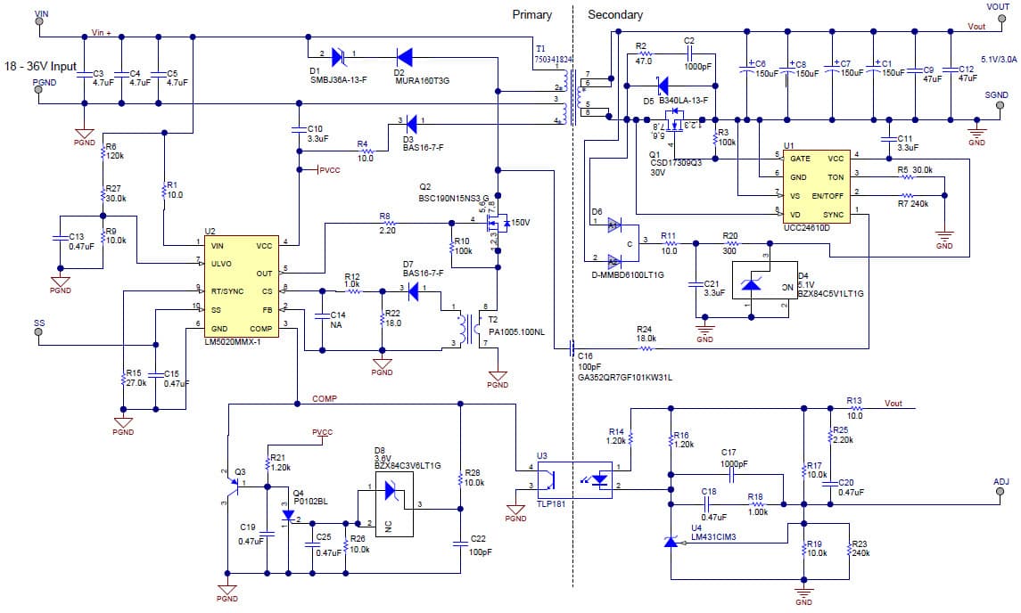 PMP4352, 18-36Vin, High Efficiency 5V15W Isolated DC Power Module with S.R