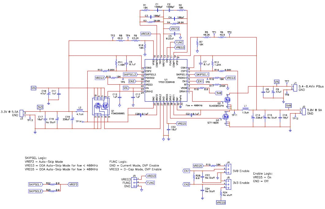 PMP3843, Dual Output Synchronous Buck Converters using the TPS51220A for 5V and 3.3V System Rails