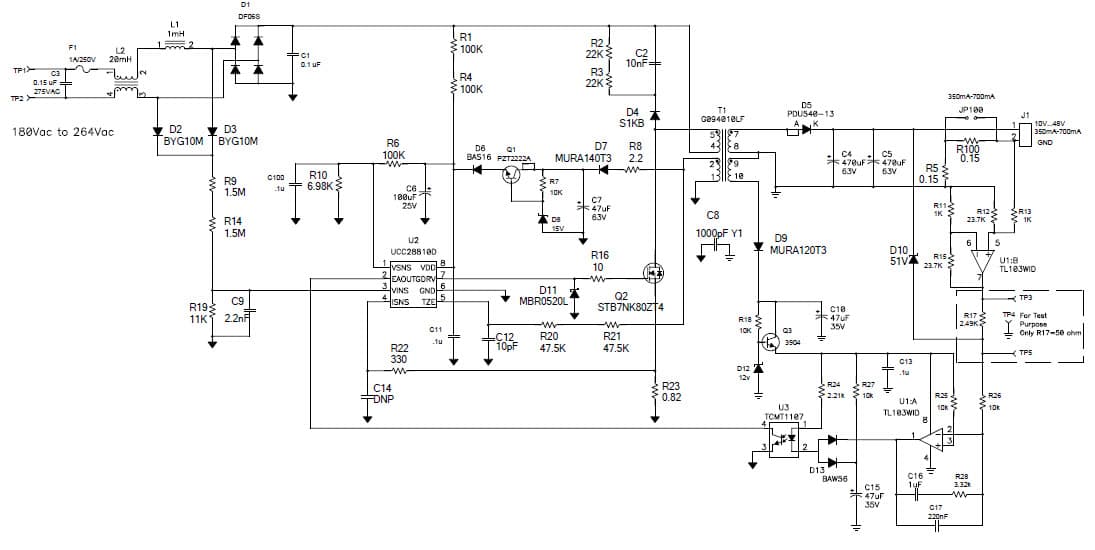 PMP4618, 33.6W PFC LED Drive