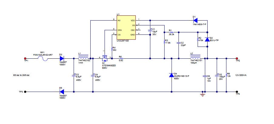 PMP9087, Universal AC-DC Buck converter using UCC28710