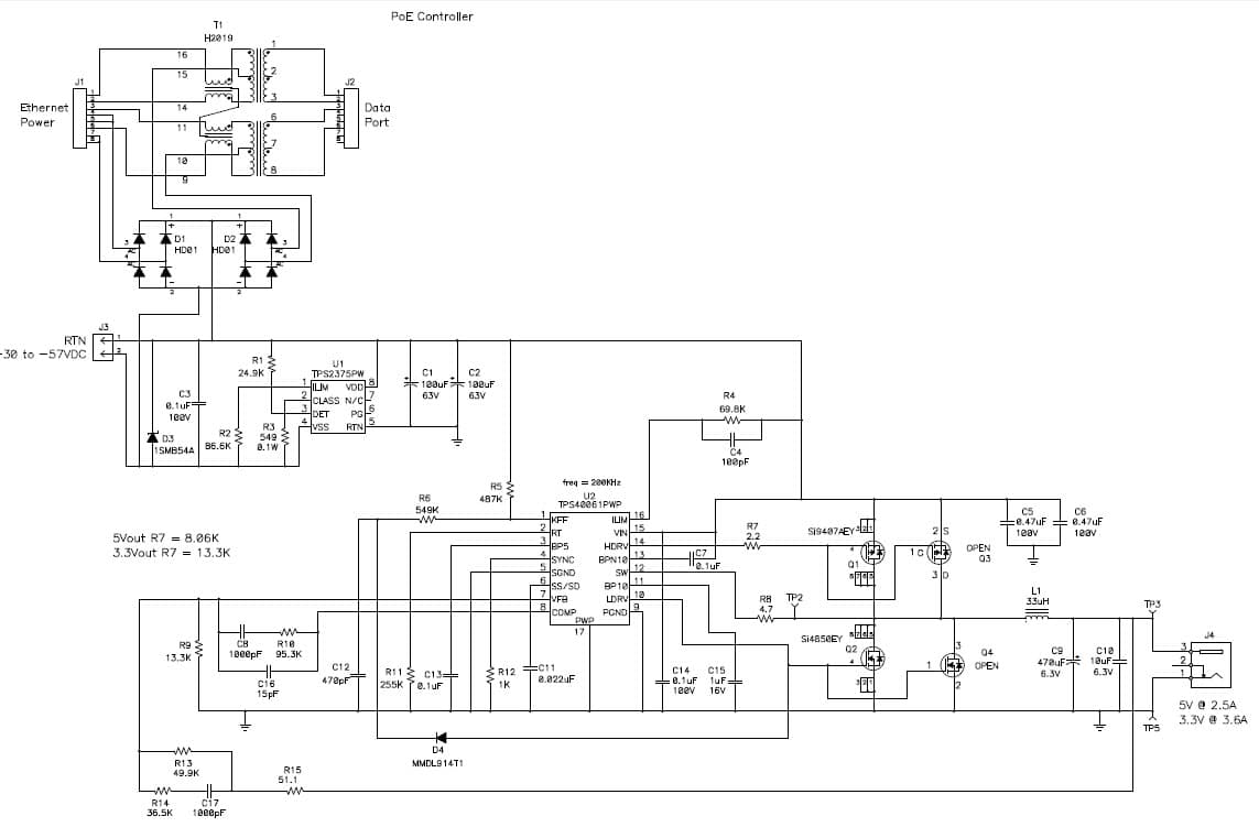 PMP841, Non-Isolated PoE PD Power Supply Reference Design