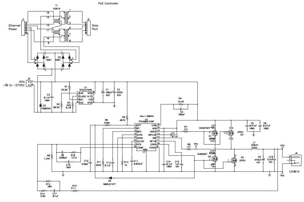 PMP841, Non-Isolated PoE PD Power Supply Reference Design