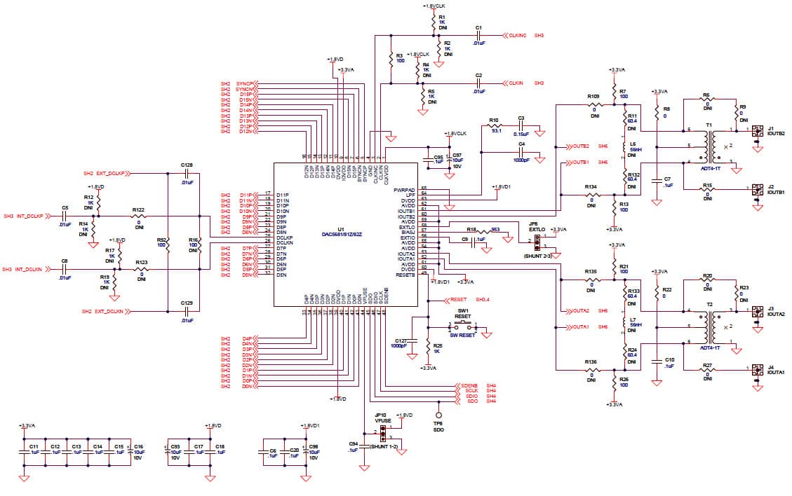 DAC5682ZEVM, Evaluation Board using DAC5682Z, 16-Bit, 1.0 GSPS, Dual-Channel Digital-To-Analog Converter