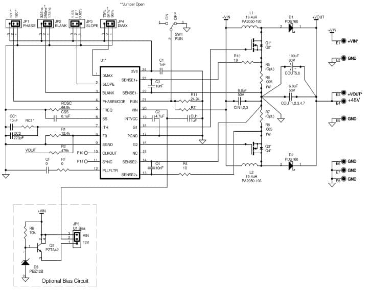 LTC3862EGN Demo Board, 48V output boost converter