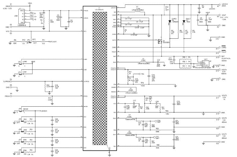 LTC3586EUFE Demo Board, High Efficiency USB Power Manager + Dual Buck +Boost + Buck-Boost DC/DC