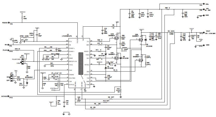 LTC3789EUFD Demo Board, High Efficiency Compact Buck-Boost Converter