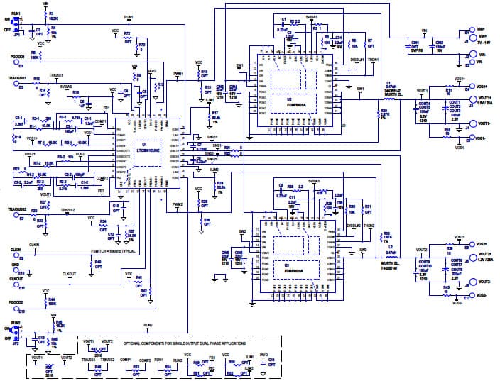 LTC3861EUHE Demo Board, High Current, Dual Output Synchronous Buck Converter