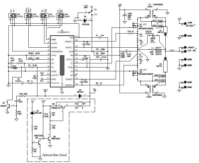 LTC3862-2 Demo Board, Low Noise PolyPhase SEPIC DC/DC Converter