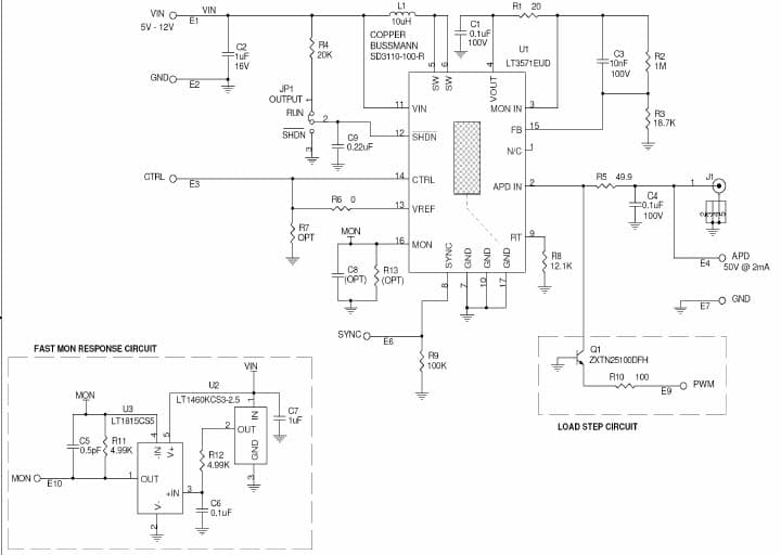 LT3571 Demo Board, DC/DC Boost Converter for APD Bias