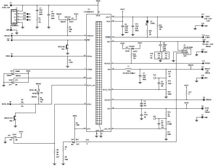 LTC3553EUD-2 Demo Board, Micro-power USB Power Manager with Li-Ion Charger, Always-On LDO and Buck Regulator