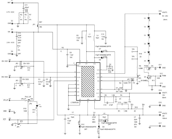 DC1348A, Demo Board for LT3587EUD High Voltage Monolithic Inverter and Dual Boost