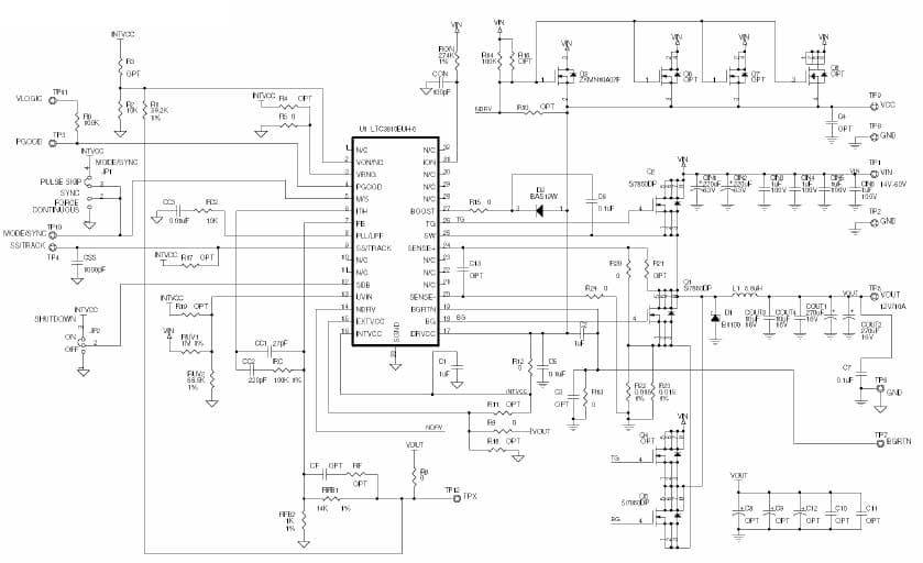 LTC3810-5 Demo Board, Current Mode Synchronous Switching Regulator Controller