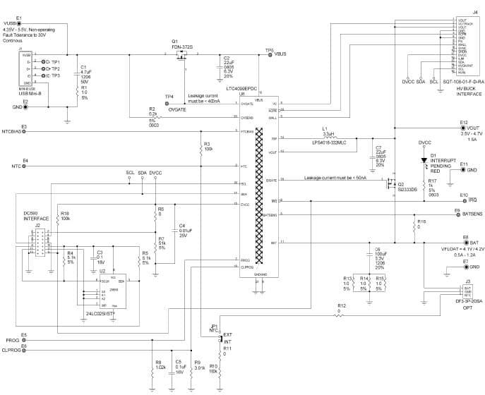 LTC4099EPDC Demo Board, High Efficiency I2C Controlled USB Power Manager/Charger with Overvoltage Protection