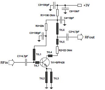 Low-Noise-Amplifier at 900-MHz using SIEGET BFP420