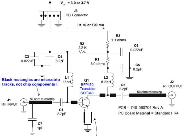 Low Cost, 3V, 2.33 GHz Class-A SDARS Active Antenna Amplifier Output Stage using the BFP450 Transistor