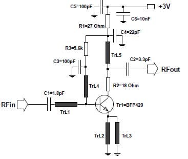 Low-Noise-Amplifier with good IP3outperformanceat 1.9-GHz Using BFP420