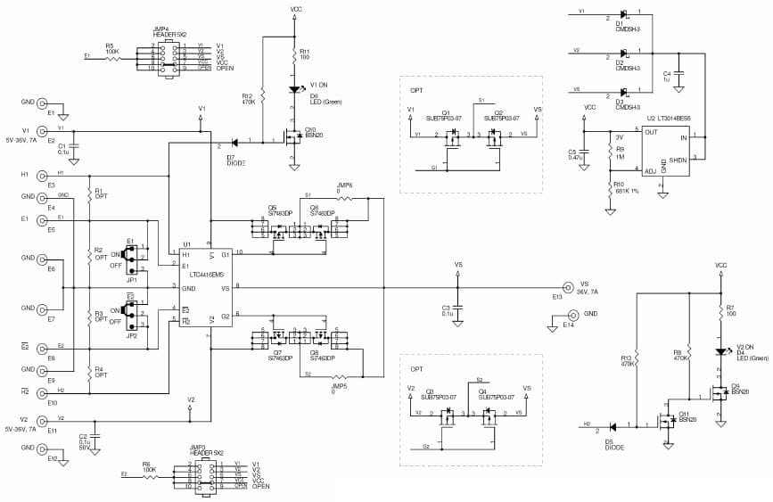 DC1059A, Demo Board for the LTC4416EMS Dual Power Path Controller