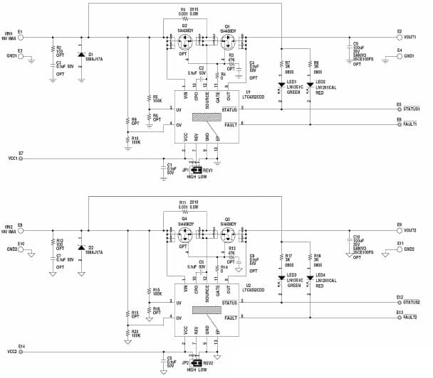 DC1329A, Demo Board for the LTC4352 Low Voltage Ideal Diode Controller with Monitoring