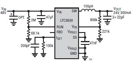 24V Regulator with 300mA Output Current Limit and Input Under voltage Lockout