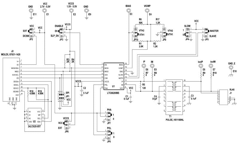 DC1941B, Demo Board Using LTC6820 isoSPI 2-Wire Serial Interface