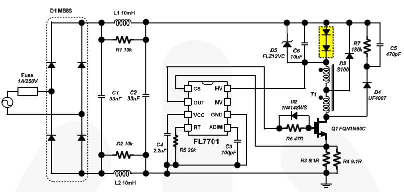 Design supports inclusion of FL7701 in design of LED illumination