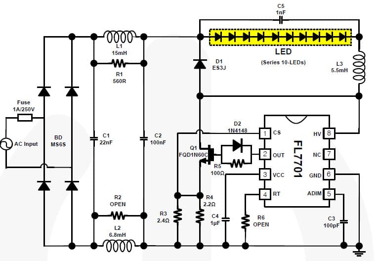 Design supports inclusion of FL7701 in design of LED illumination