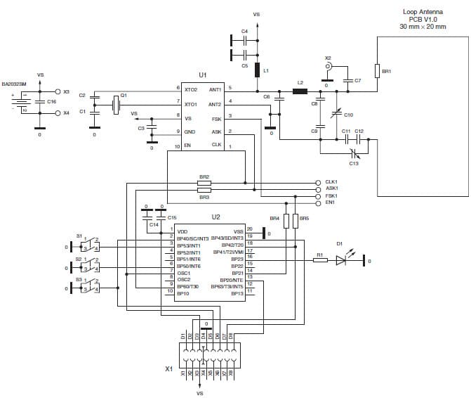 ATA5756, UHF ASK/FSK PLL Transmitter IC Reference Design