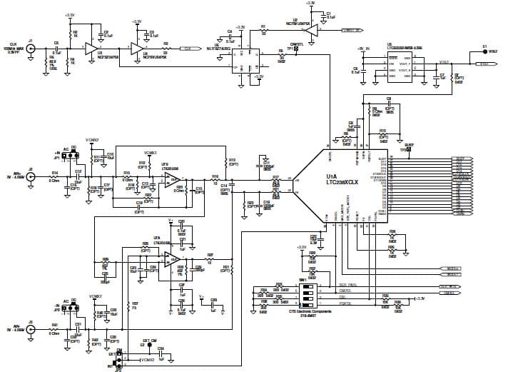 LTC2389-18 Demo Board with LTC6655/LT6201, 18-Bit, 2.5Msps, Serial/Parallel SAR ADC with 99.8dB SNR