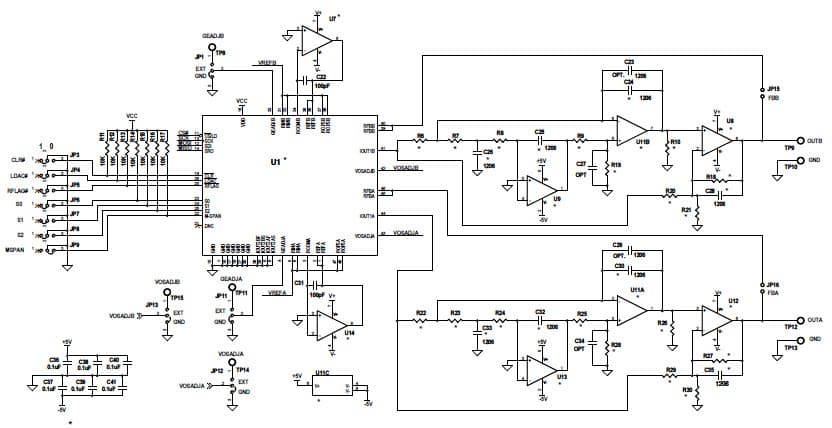 LTC2752 Dual 16-Bit SoftSpan IOUT DAC with Serial SPI Interface Demo Board