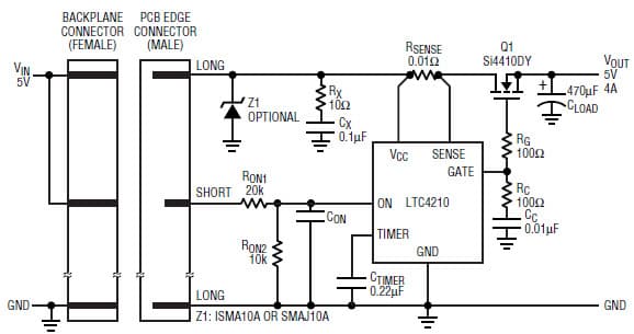 Reference Design Using Current Sensing Resistors with Hot-Swap Controllers and Current Mode Voltage Regulators