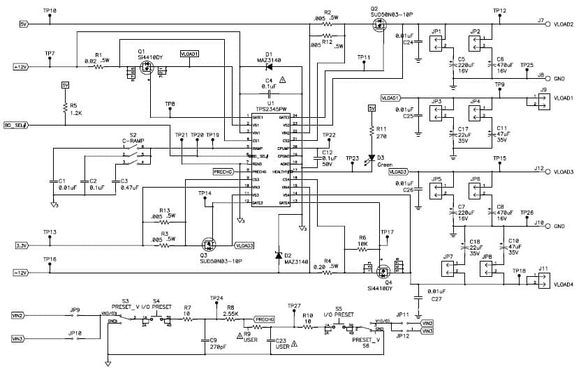 TPS2345EVM, -12, 3.3, 5, 12V Hot-Swap Controller for Power Management