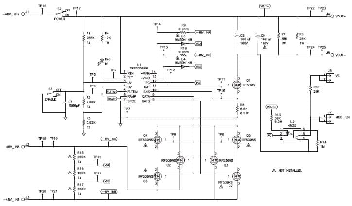 TPS2350 -48-V Hot-Swap/Supply Selector Evaluation Module