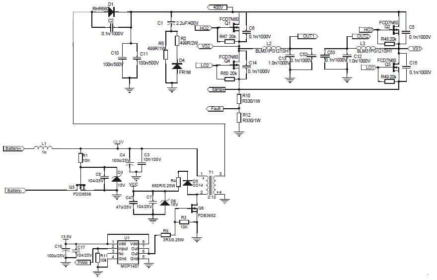 75W Electronic Ballast Lamp Driver for HID Lamp Ballast