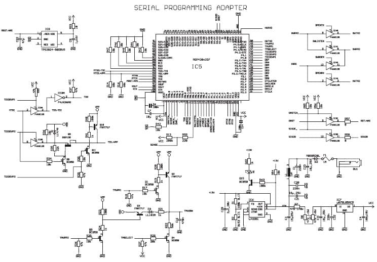 MSP-PRGS430, Programming Adapter Board used with MSP430 MCU Family