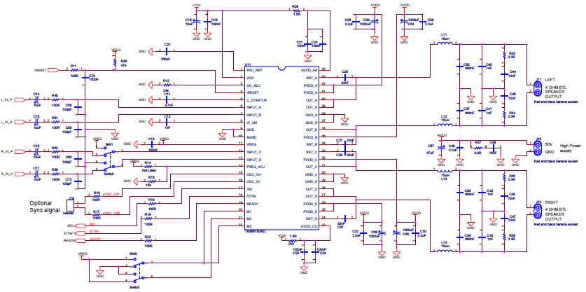 160W, 2-Channel, Class-D Audio Power Amplifier for AV Receiver