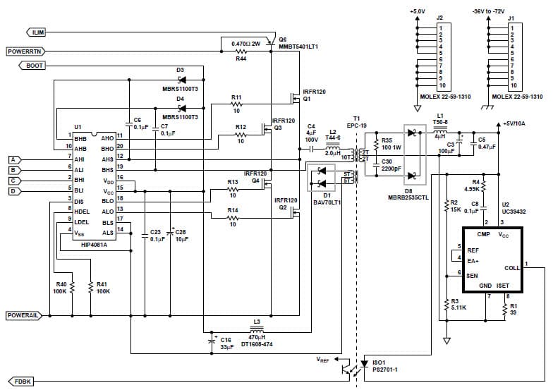 AN9506, Application Note Using the HIP4081A A 50W, 500kHz, Full-Bridge, Phase-Shift, ZVS Isolated DC to DC Converter