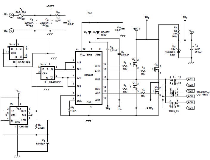 A DC-AC Isolated Battery Inverter Using the HIP4082