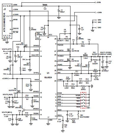 AN9925, Application Note for ISL6524EVAL1, VRM8.5 Multiple-Output Motherboard Power Controller