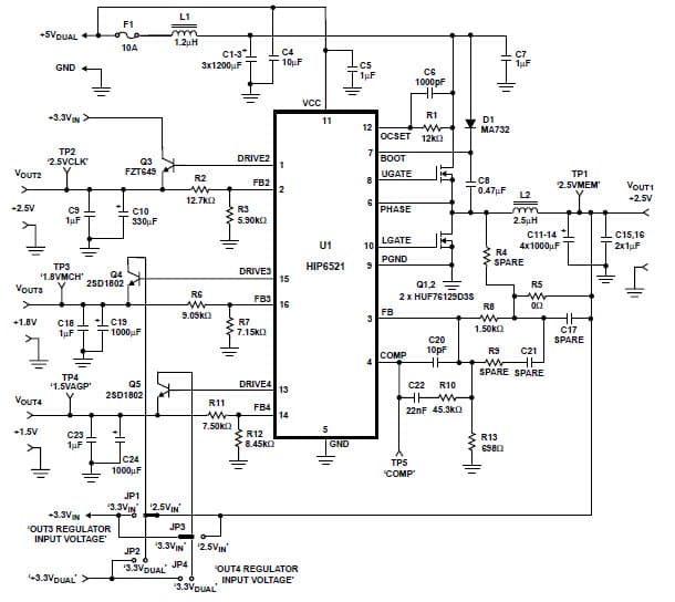 HIP6521EVAL1, Peripheral Power Controller for Pentium 4 Computer Systems