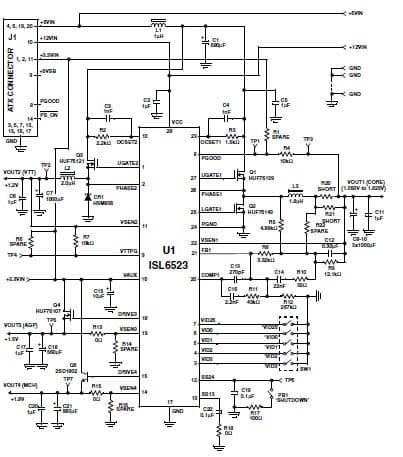 AN9925, Application Note for ISL6523EVAL1, VRM8.5 Multiple-Output Motherboard Power Controller