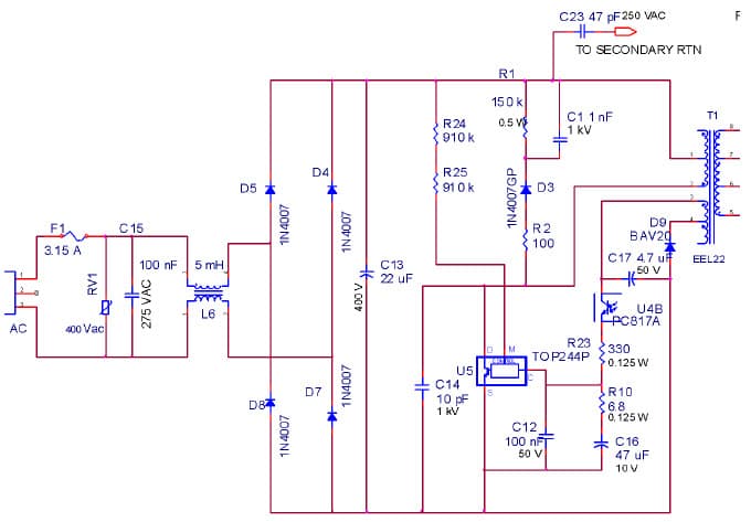 DER-99, 17.4W Power Supply Reference Design Using TOP244P