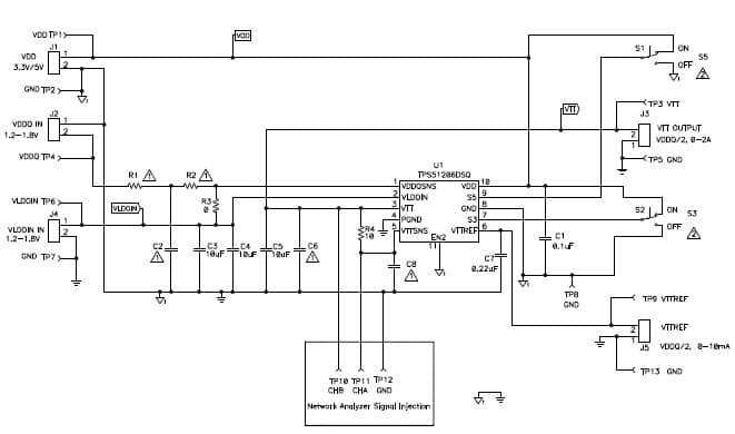 TPS51206EVM-745 evaluation module (EVM) uses the TPS51206