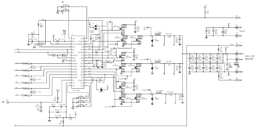 LTC3733CG Demo Board, 3-Phase, AMD Hammer Processor Power Supply, Vin = 7V to 21V, Vout = 0.8V to 1.55V @ 65A