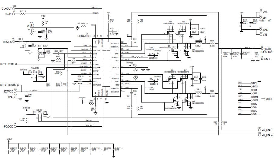 LTC3856EUH Demo Board, PolyPhase, Synchronous Regulator with Diffamp