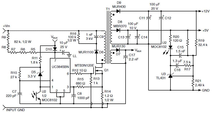 17W, 5V, 12V AC to DC Multi-Output Power Supply for Adaptor AC to DC Supply