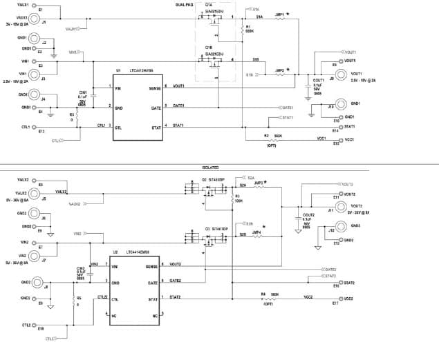 LTC4412/LTC4414 Demo Board, Dual Low Loss High Voltage PowerPath Controllers