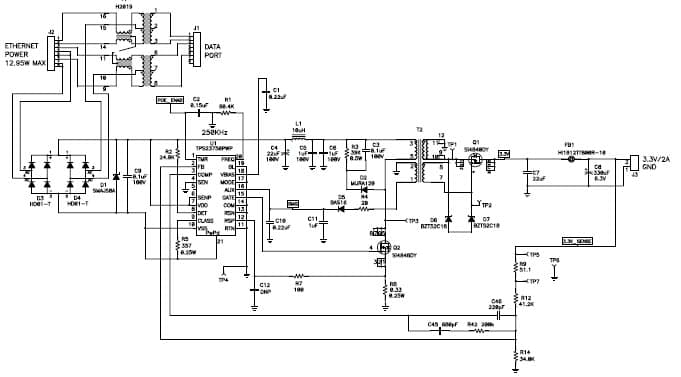 PMP2363.4, Flyback, Buck Reference Design for Power over Ethernet (PoE) (1.2V @ 1.8A)