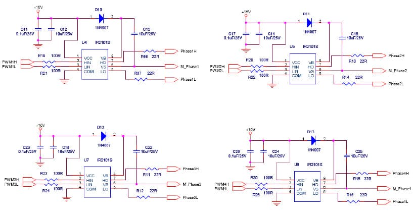 Sensorless BLDC Motor Control Application Circuit based on CY8C3866AXI MCU