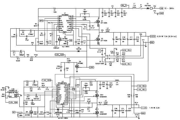 PMP1908.1, Sync Buck Reference Design for Global Systems for Mobile (GSM) (1.4V @ 3.2A)