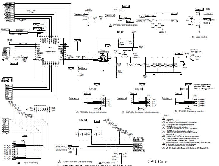 PMP5922.1, Sync Buck for Intel Atom E6xx Tunnel Creek (1.1V at 3.5A)